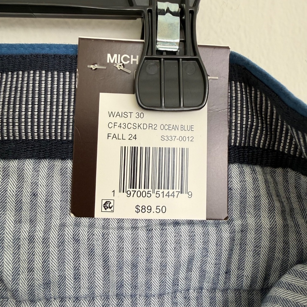 Michael Kors Mens Ocean Blue Stretch Cotton Shorts W30 - Picture 9 of 10